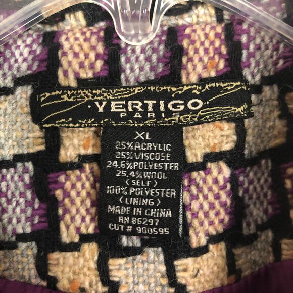 Vertigo Wool Blend Twill Double Breasted Peacoat Size XL - Picture 2 of 11